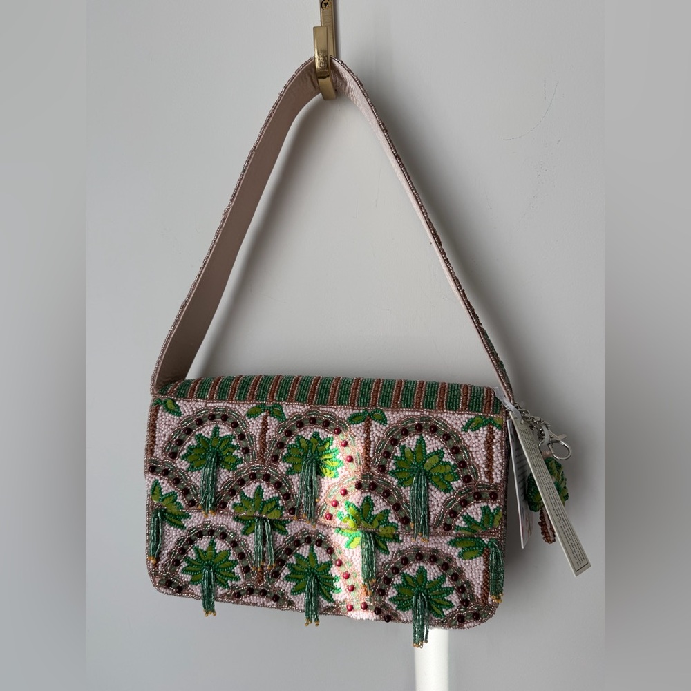 Viral beaded palm tree shoulder bag